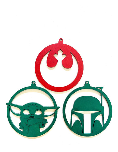 Imagen 5 de 6 de 12 Esferas Navideñas Temática Star Wars Baby Yoda Mandaloria