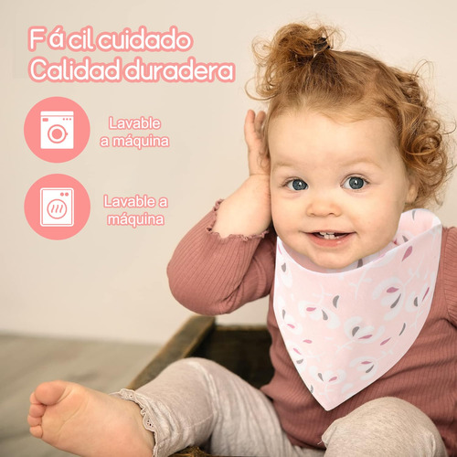 15 Piezas Baberos Para Bebe, Algodon Baberós Cómoda Y