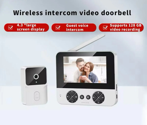Portero Inhalambrico Inteligente Con Pantalla Hd Wi Fi Blanco