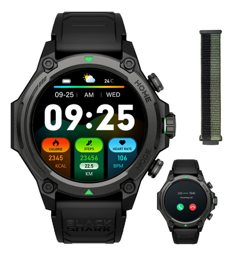 Smartwatch Reloj Inteligente Xiaomi Black Shark Gs3 1.43'' Amoled Compatible con Android y iOS GPS llamada bluetooth(ENC) 50m resistente al agua Negro