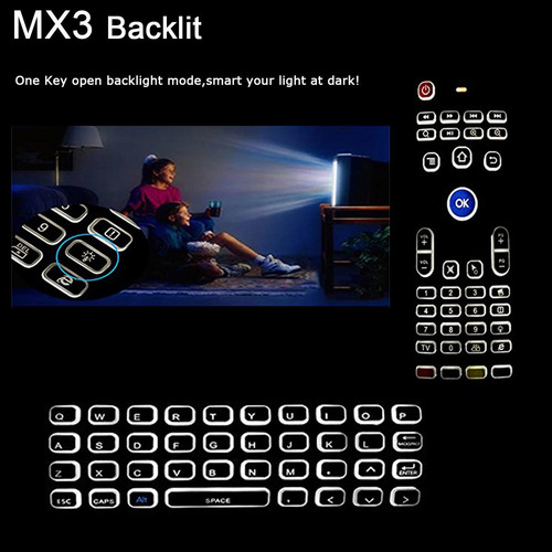 Teclado Air Mouse Mx3 Pro Retroiluminado Inalámbrico