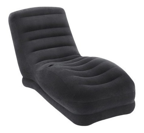 Sillón Diván Inflable Intex 68595 Con Posa Vaso Color Negro