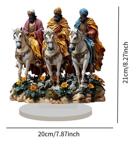 Adorno De Mesa De 3 Caballeros, Figura Acrílica Plana 2d,