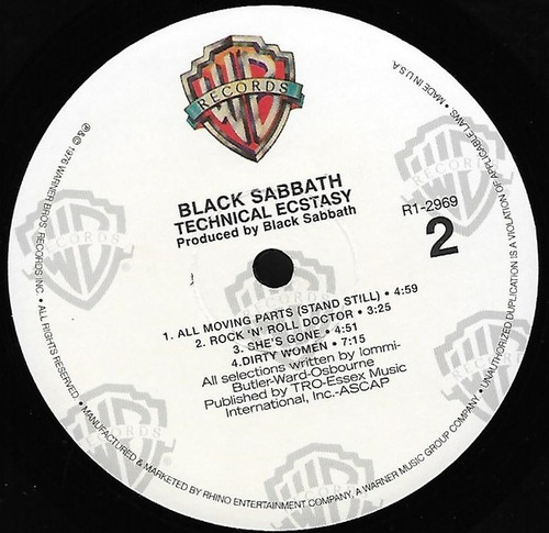 Imagen 4 de 4 de Black Sabbath Technical Ecstasy Vinilo Rock Activity