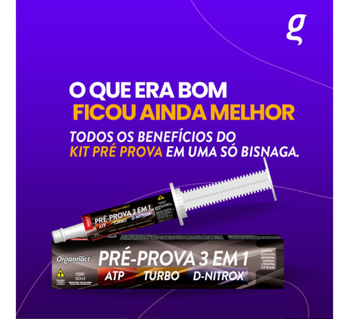Kit 3x Pré-prova 3 Em 1 (atp, Turbo, Dnitrox) 80ml Organnact