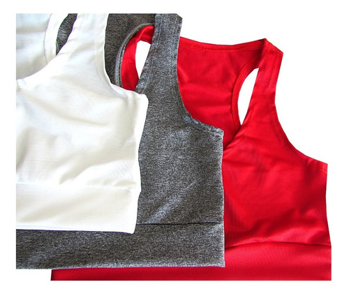 Imagem 6 de 9 de Kit 5 Top Cropped Feminino Suplex Fitness Academia Treino