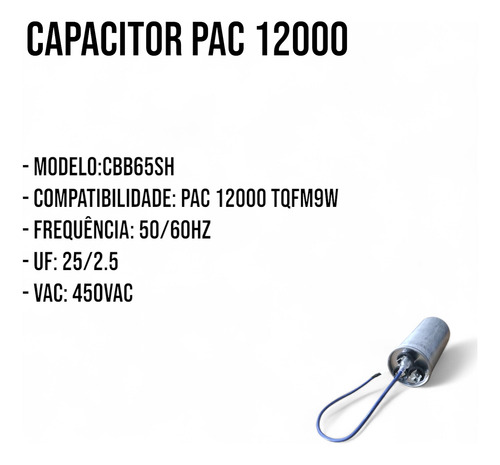 Capacitor P/ar Condicionado Cbb65sh / Itqfm9w (25/2.5uf)