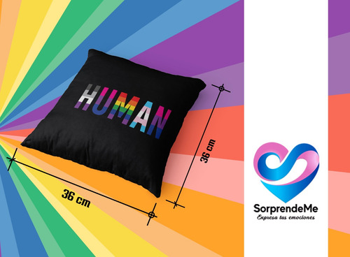 Cojin De Regalo Sorprendeme - Colección Pride Human Negro Liso