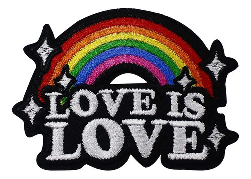 Patchkingdom Love Is Parche Bordado Arco Iris Para Coser 2.0