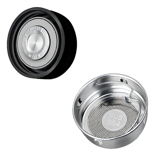 Termo Personalizable Temperatura Digital Acero Inox 500ml Color Negro