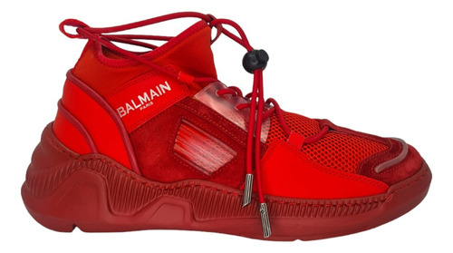 Balmain Tenis  High Top Fashion Sneaker Rojos