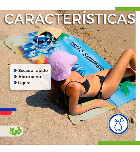 2 Toallas De Microfibra Para Playa Baño Secado Rápido Summer