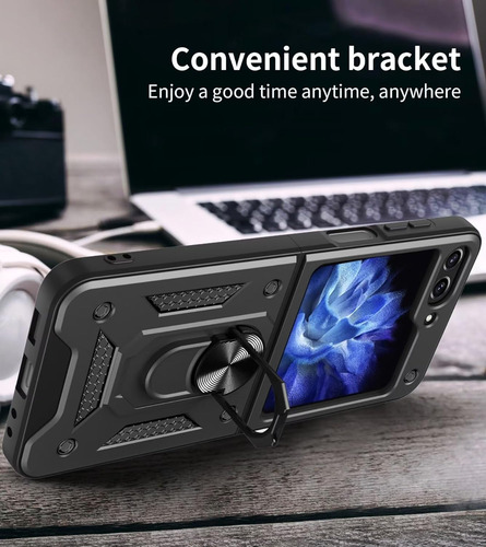 Funda Uso Rudo Anticaída Golpes Carcasa Para Galaxy Z Flip 6 Negro Samsung Galaxy Z Flip 6
