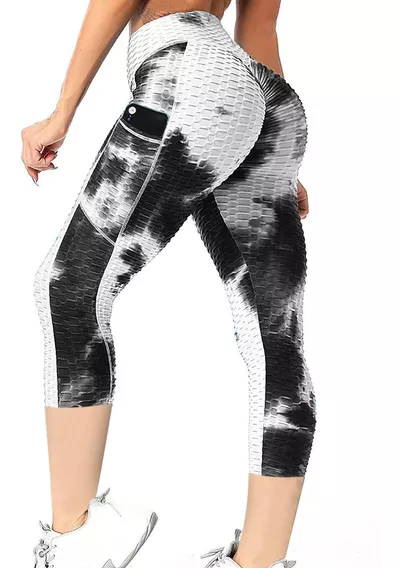 AMZSPORT Leggings de Yoga para Mujer de Cintura Alta para Controlar la Barriga Pantalones de Entrenamiento para Correr Mallas con Bolsillo 