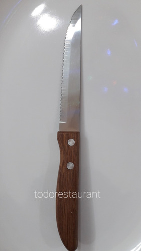 Cuchillo Para Parrilla  M Madera 12 Unidades 