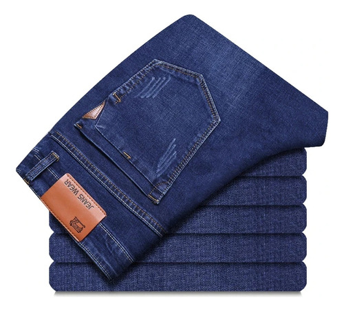 Jeans Clásicos Negros Y Azules Para Hombre, Jeans De Negocio