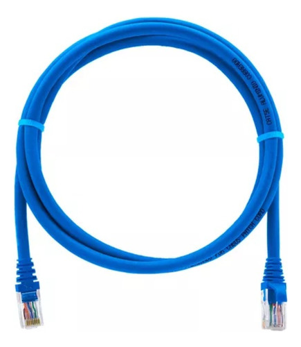 Patch Cord Cat 5e 0.90 Cms Red Voz Data Cable Utp Rojo Azul