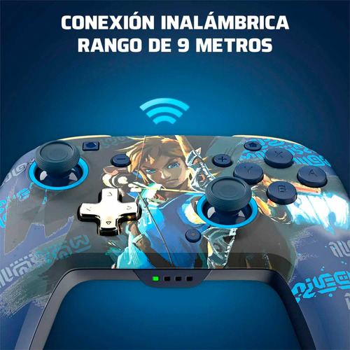 Mando Pdp Wireless Switch Rematch Glow Link (zelda) Azul