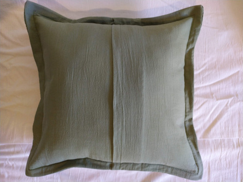 Pack Almohadones 40x40 + Pie De Cama Waffle Verde Seco Liso