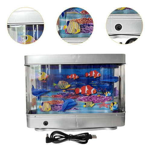 Falso Acuario Led Luz Nocturna Adorno De Mesa Lámpara De