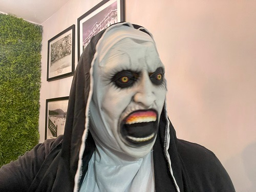 Máscara Dia Das Bruxas A Freira Látex Halloween Carnaval Cor Branco