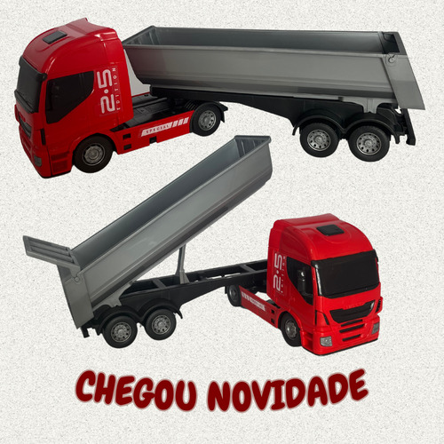 Caminhão Basculante Carreta Construção Iveco Caçamba Cor Vermelho