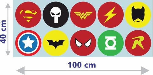Imagem 2 de 4 de Adesivo Para Cabeceira De Cama Super Heróis Marvel E Dc