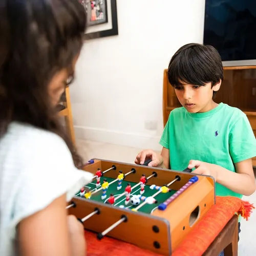 Mesa De Fútbol Mini Taca Taca Portátil De Madera Para Niños
