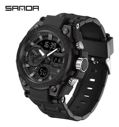 Reloj Sanda 3302 Hombre Cuarzo Analógico-digital Negro