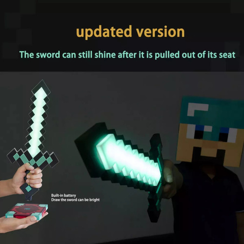 Mox Juguete De Espada Y Púa De Minecraft Para Niños Luminous