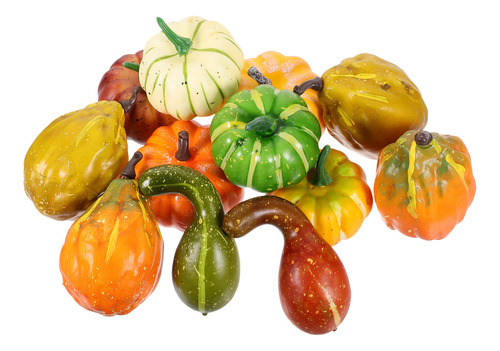 12 Unidades De Calabazas Artificiales Artificiales Realistas