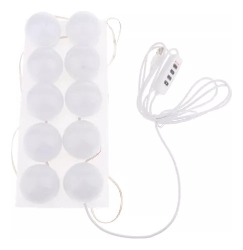 Set De Luces Para Espejo Dresser Led (10 Bombillas Ajustable