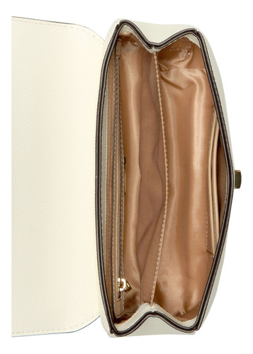 Bolsa Guess Factory Eg954621-mil Acabado de los herrajes Níquel Color Beige Correa de hombro Beige Diseño de la tela Lisa