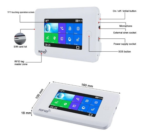 Sistema Alarma Completo Sensor Pir Monitor Smart Gsm Wifi