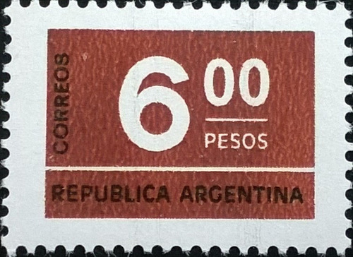 Argentina, Sello Gj 1725 Cifra 6p Fluor Tiz 1976 Mint L11512