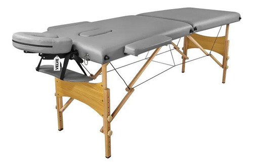 Maca Portátil Para Massagem Divã Dobrável Cinza Velve M203
