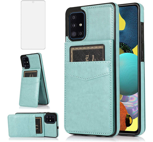 Funda Celeste Tipo Billetera Para Galaxy A71