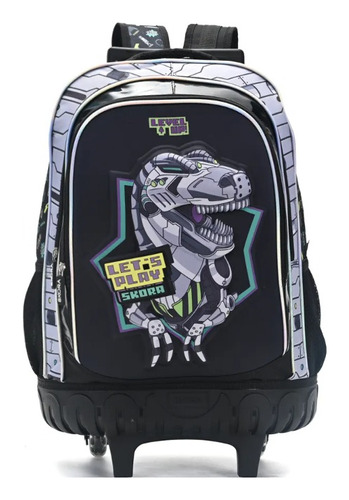 Mochila Skora Dino Trucks Con Carro 18 PuLG Escolar C1