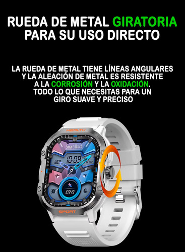 Smartwatch Táctico Deportivo Salud Llamadas Sport Bluetooth Silicona Silicona Gris Silicona