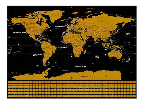 Mapa Mundial De Viajes En Scratch Mapa Que Se Puede Rascar