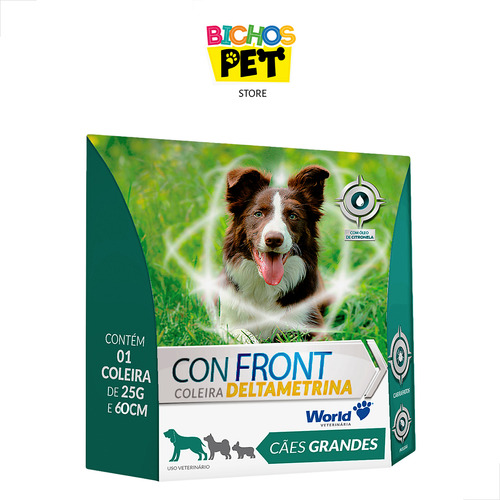 Kit 8 Un Coleira Antipulgas Cães Grande Confront 25 Grs