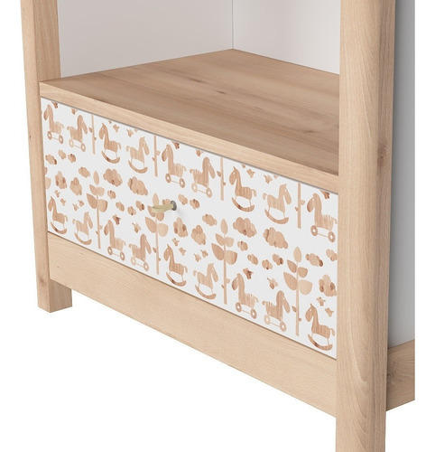 Librero Egedal Blanco Y Beige Këssa Muebles
