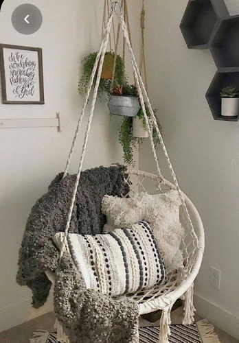 Hamaca Colgante Macramé Redonda Para 1 Persona