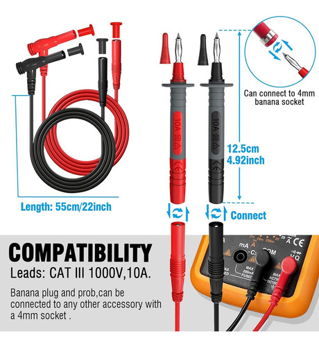 Kit De Cables De Prueba Para Multímetro De 25 Piezas, Juego