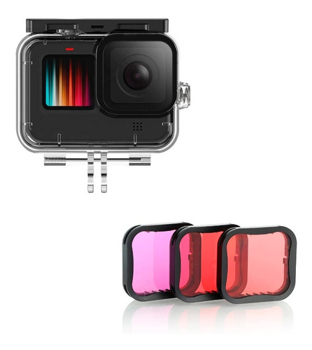 Carcasa Proteccion Sumergible Gopro 9- 10  Black + Filtros 