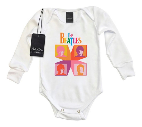 Body Bebe Manga Larga The Beatles Dibujo Art Logo - Mutb1