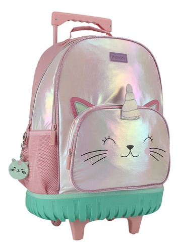 Mochila Ruedas Carrito Trendy Gato Unicornio Escolar Nena