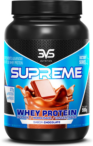 Whey 3w Supreme 900g - Sabor Chocolate - Fórmula Exclusiva Com 28g De Proteína Por Dose Com Whey Isolado, Whey Hidrolisado E Whey Concentrado