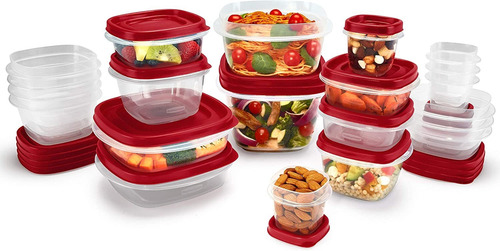 Juego De 21 Recipientes Para Alimentos Rubbermaid, Con Tapas