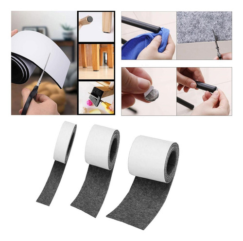 3 Cintas Autoadhesivas De Fieltro Para Pies De Silla,